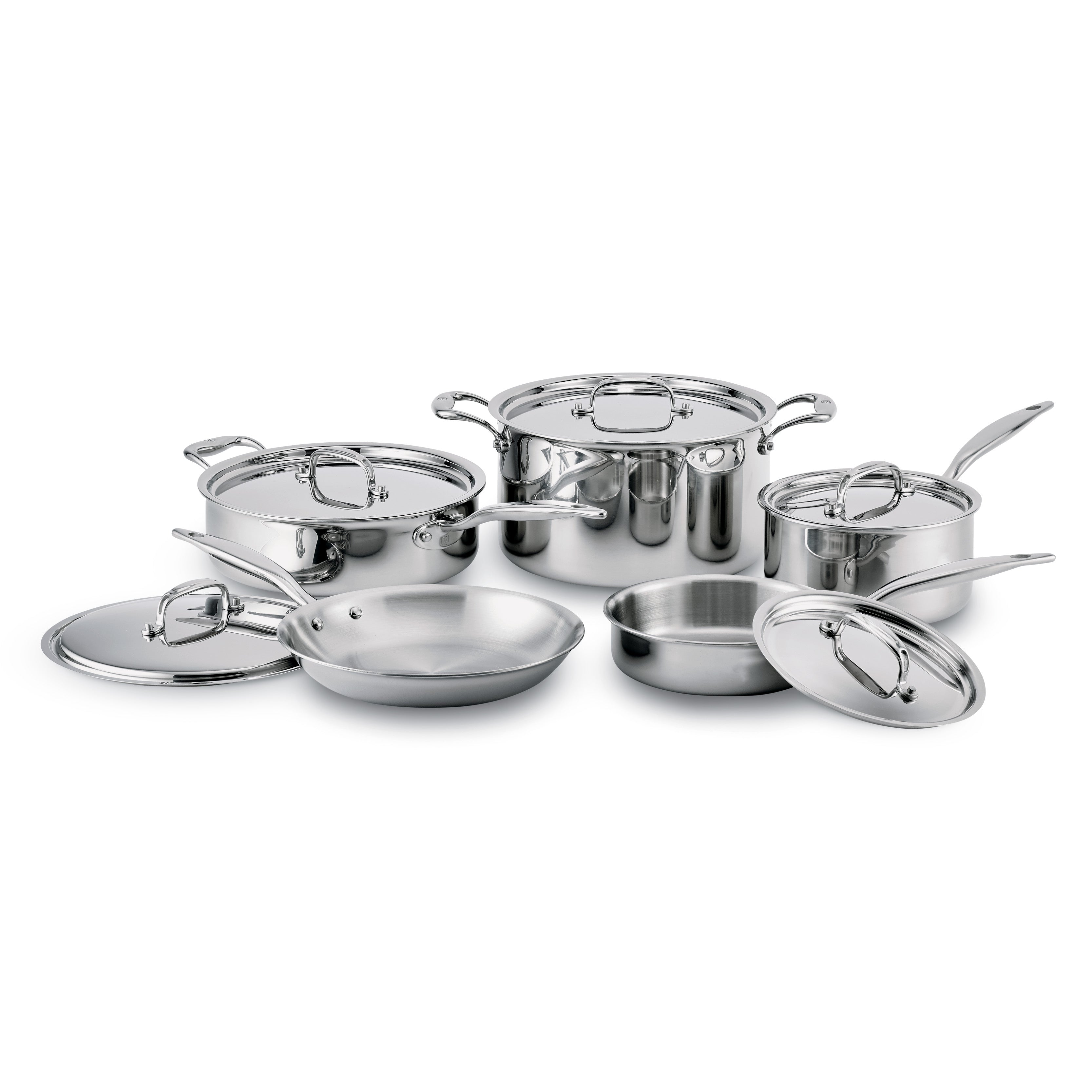 Set of 5 Various Mid Century Pots, Saucepans, Cooking Ware Regal