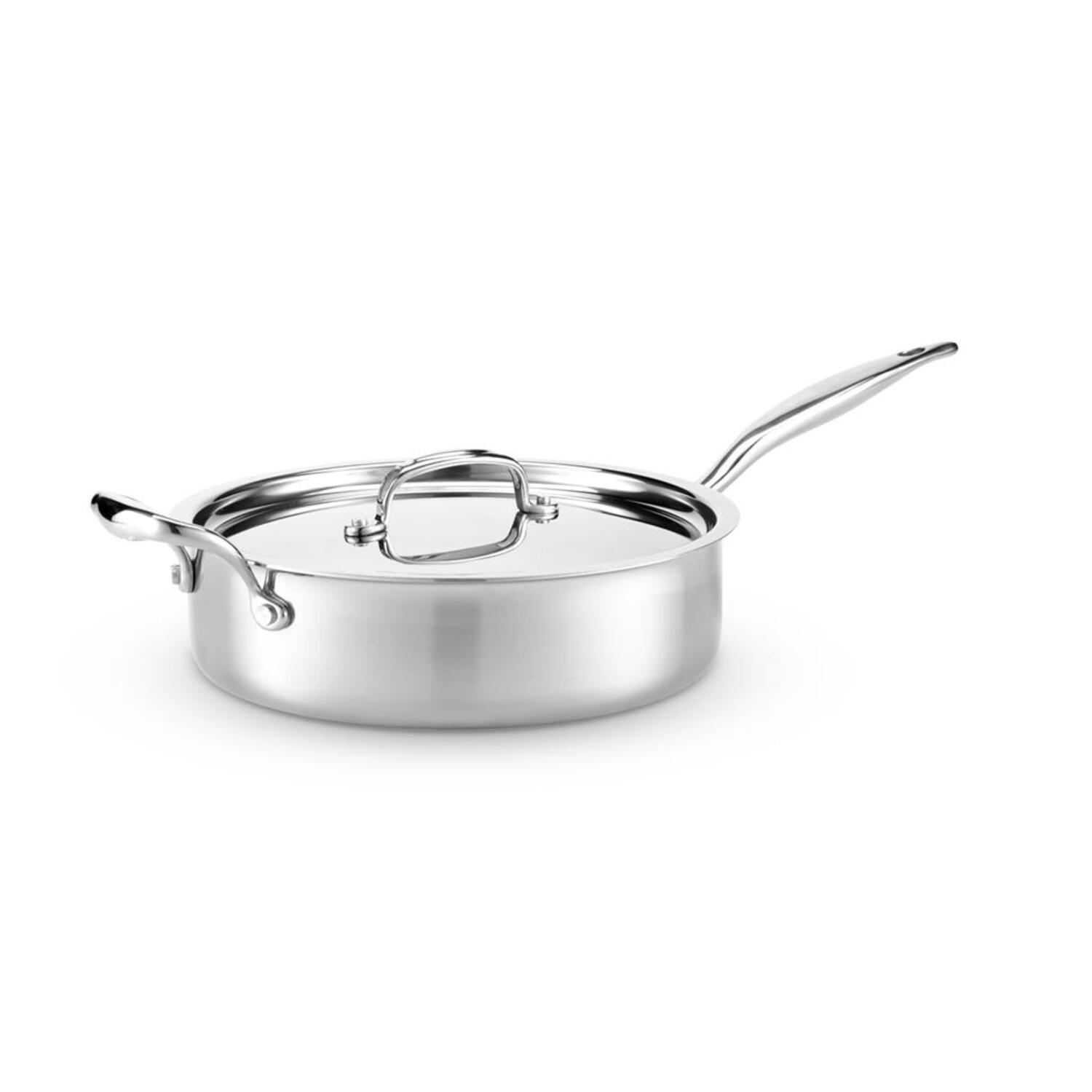Denmark Tools for Cooks 3-Piece 9.5-in Stainless Steel Cooking Pan with Lid  in the Cooking Pans & Skillets department at