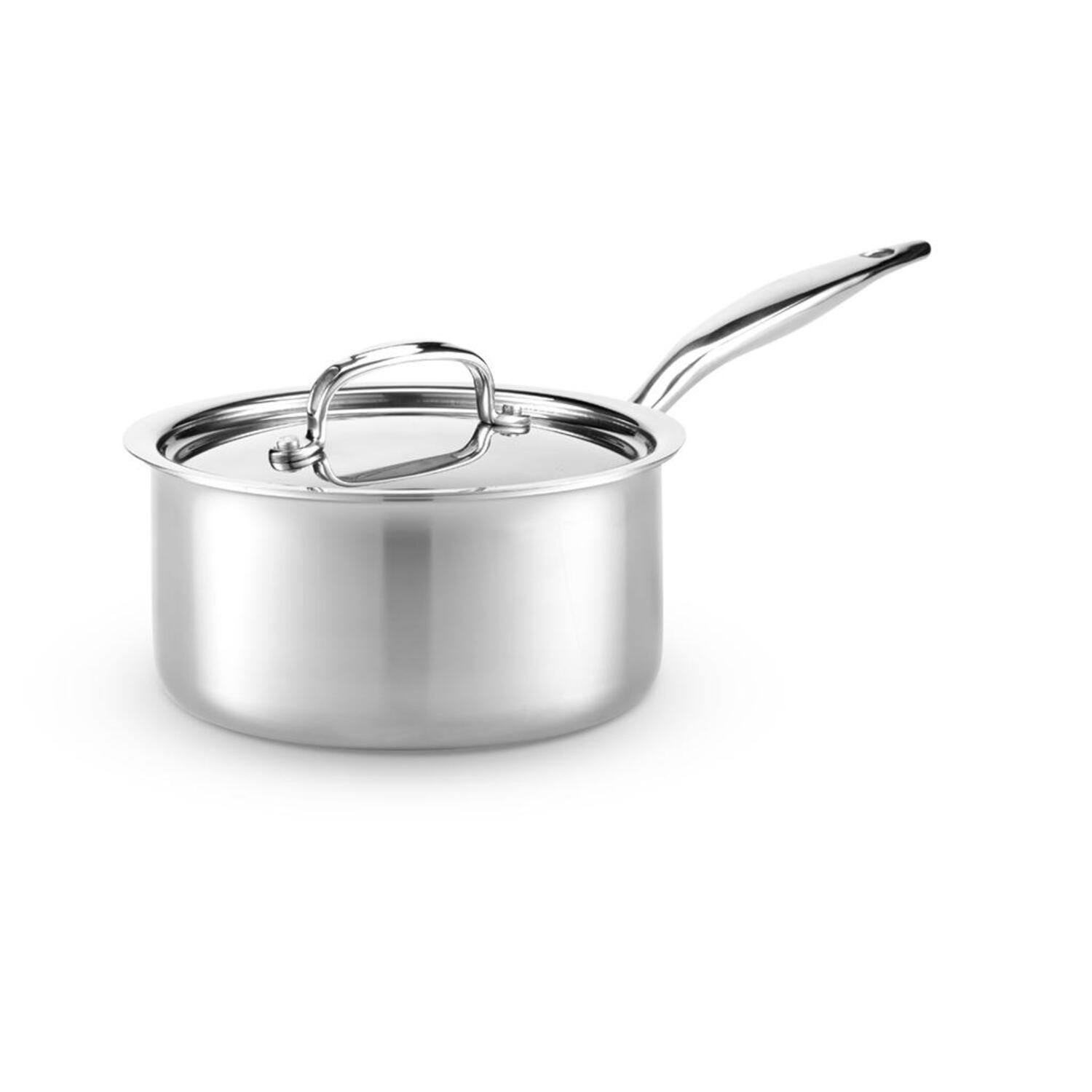 Hoffritz Platinum Pots, 4 Qt Stainless Steel Sauce Pan With Lid or 10 Inch Large  Frying Pan 