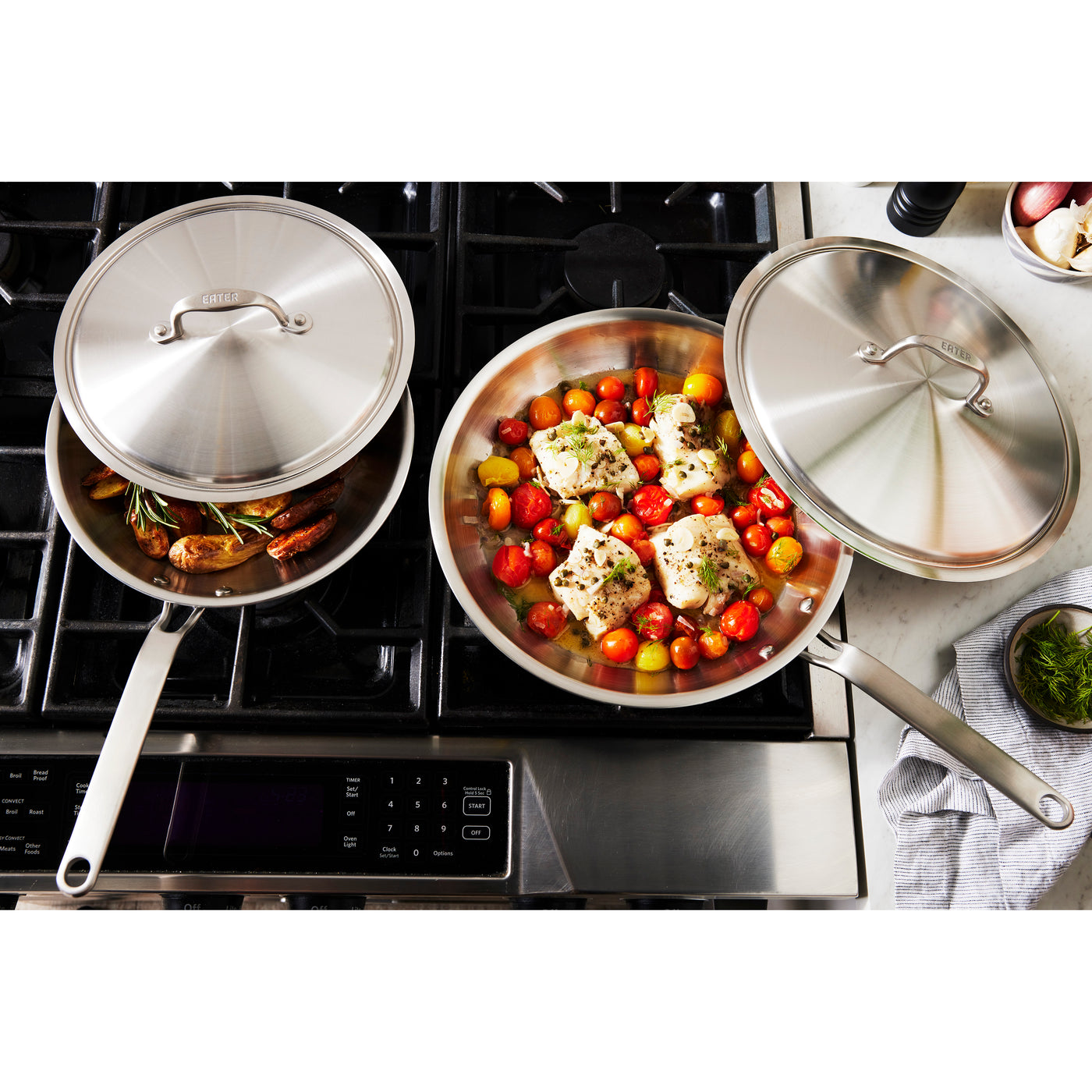 Eater x Heritage Steel 5 Piece Fry Pan Set