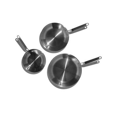 Eater x Heritage Steel 3 Piece Fry Pan Set