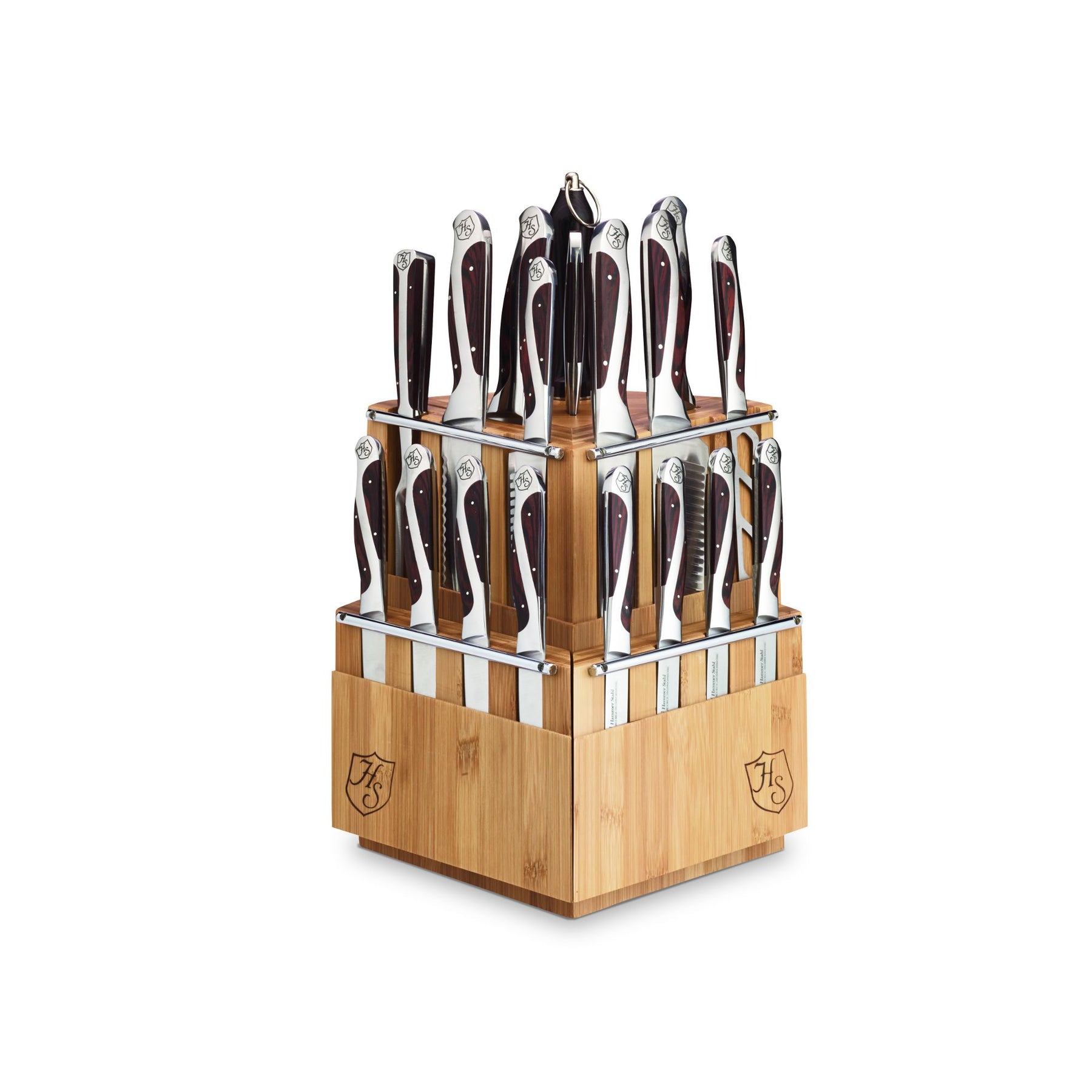 Knife Set, 21 Pieces Kitchen Knife Set with Block Wooden, Germany High Carbon Stainless Steel Professional Chef Knife Block Set, Ultra Sharp, Forged