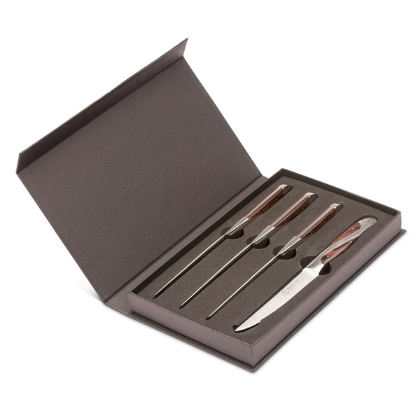 Cambridge Rose Gold Hammered 4-Piece Steak Knife Set