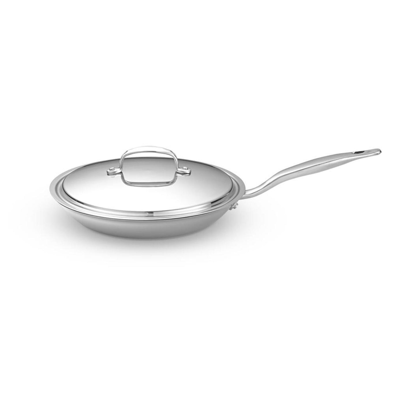 NutriChef 10 in. Ceramic Medium Frying Pan in White with Lid NCHGLDX10 -  The Home Depot